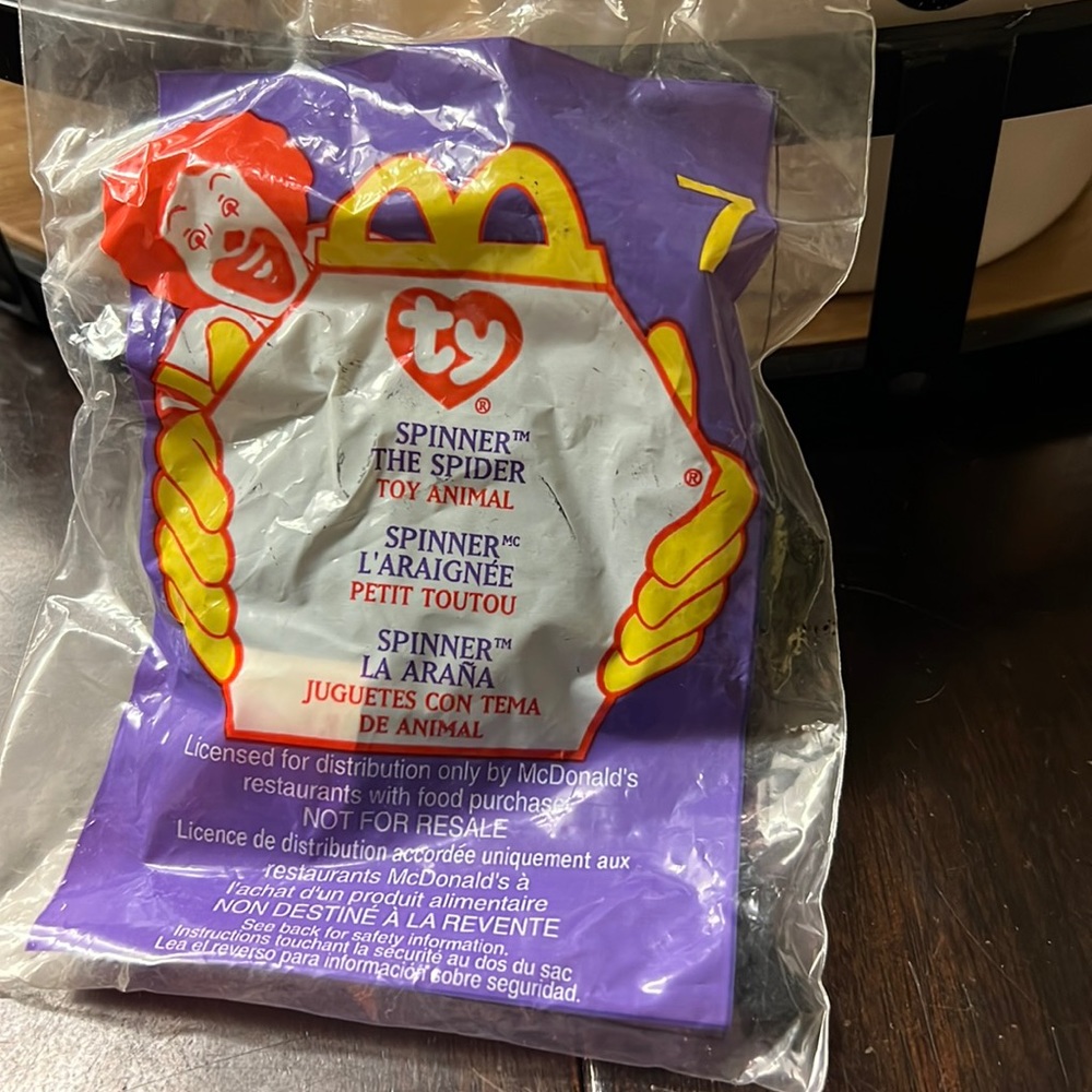Ty Teenie Beanie Babies Spinner The Spider 2000 McDonald's Happy Meal New Sealed